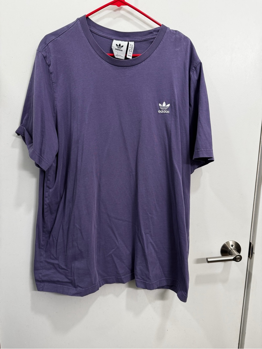 adidas Purple Trefoil Chest Logo Short Sleeve Tee
